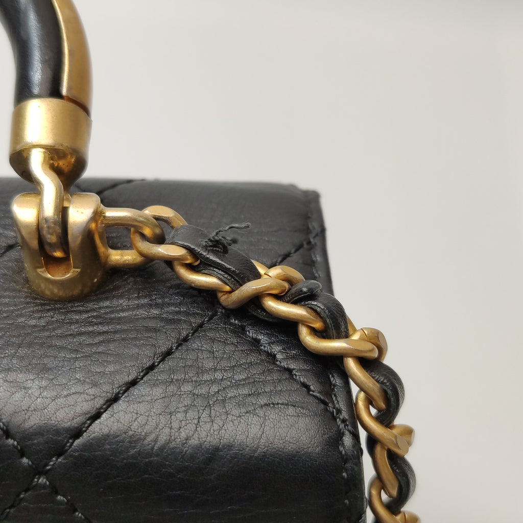 Chanel Quilted Calfskin Top Handle Envelope Flap