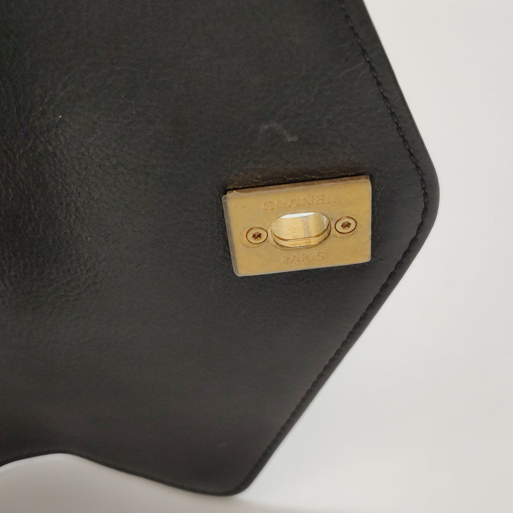Chanel Quilted Calfskin Top Handle Envelope Flap