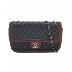 Chanel Quilted Classic Twist Flap Bag Black Bordeaux