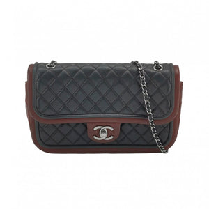 Chanel Quilted Classic Twist Flap Bag Black Bordeaux