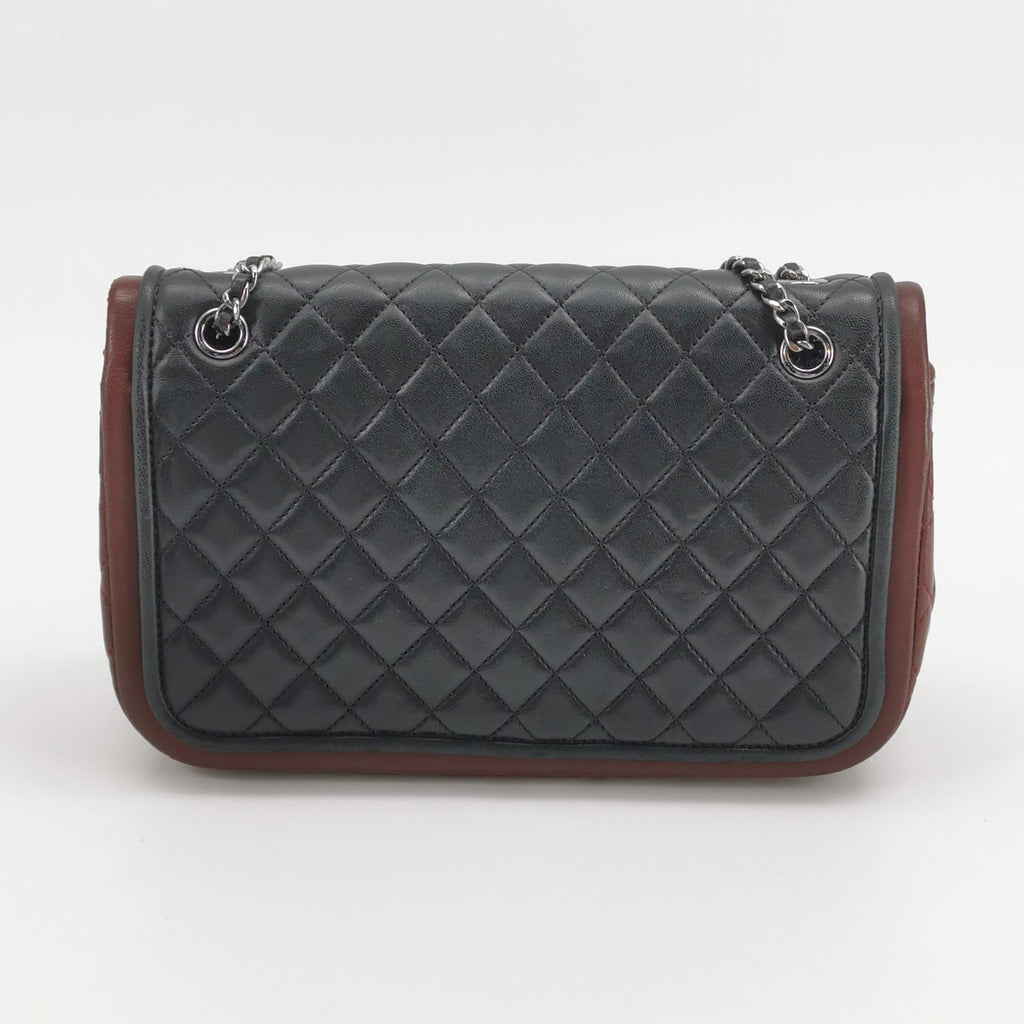 Chanel Quilted Classic Twist Flap Bag Black Bordeaux