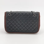 Chanel Quilted Classic Twist Flap Bag Black Bordeaux