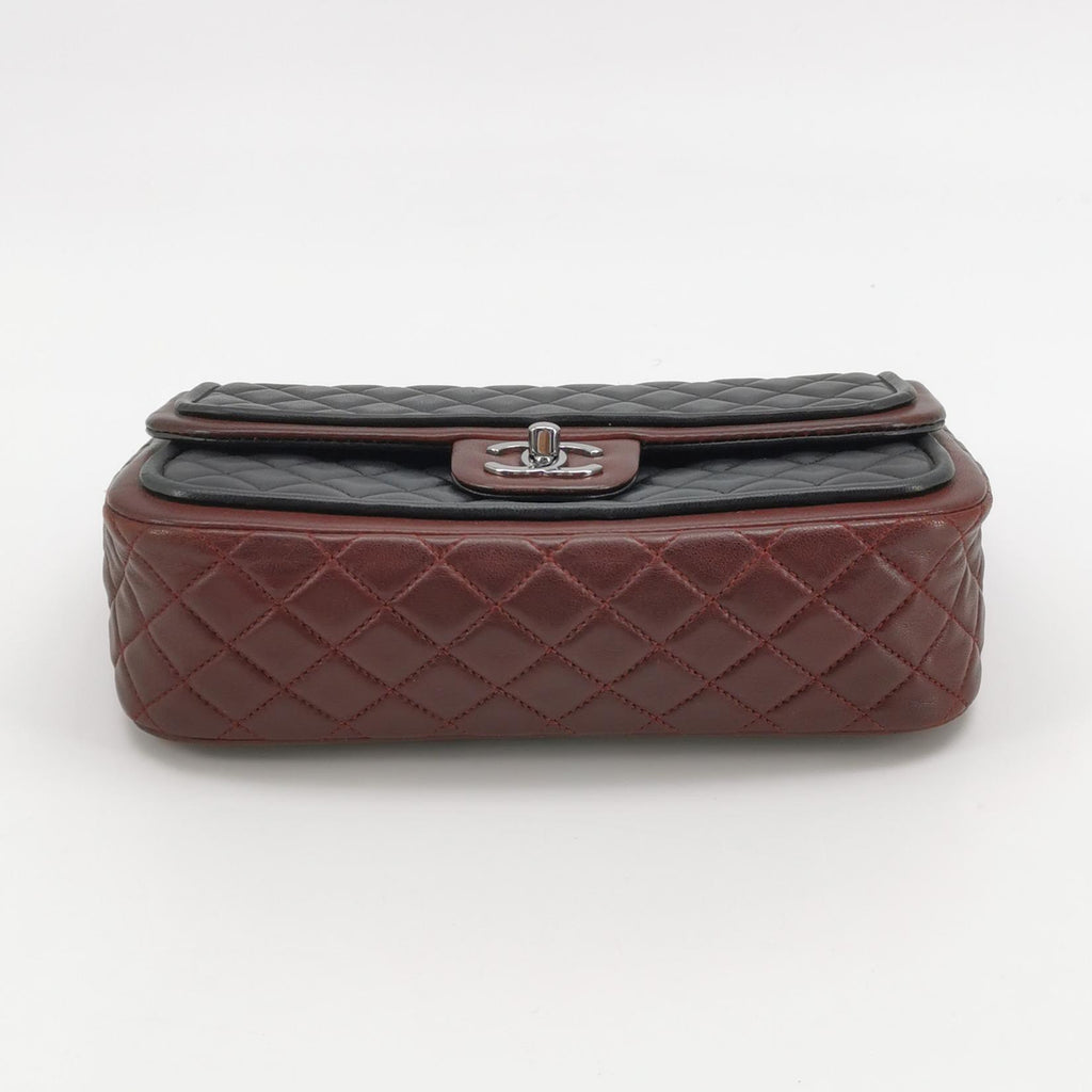 Chanel Quilted Classic Twist Flap Bag Black Bordeaux