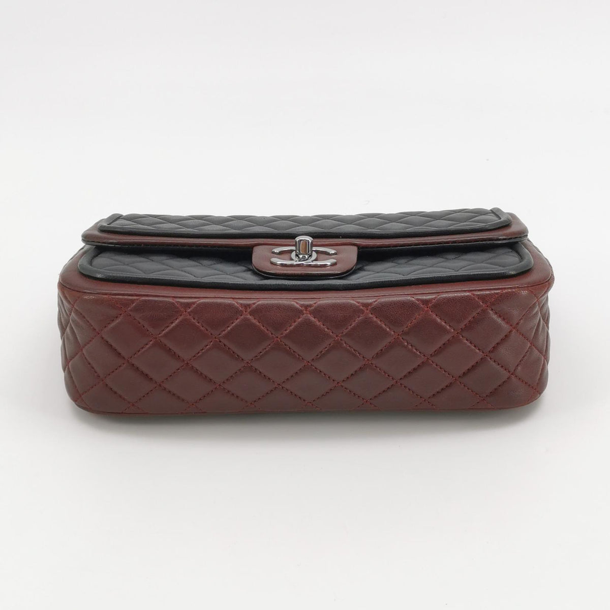 Chanel Quilted Classic Twist Flap Bag Black Bordeaux
