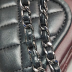 Chanel Quilted Classic Twist Flap Bag Black Bordeaux