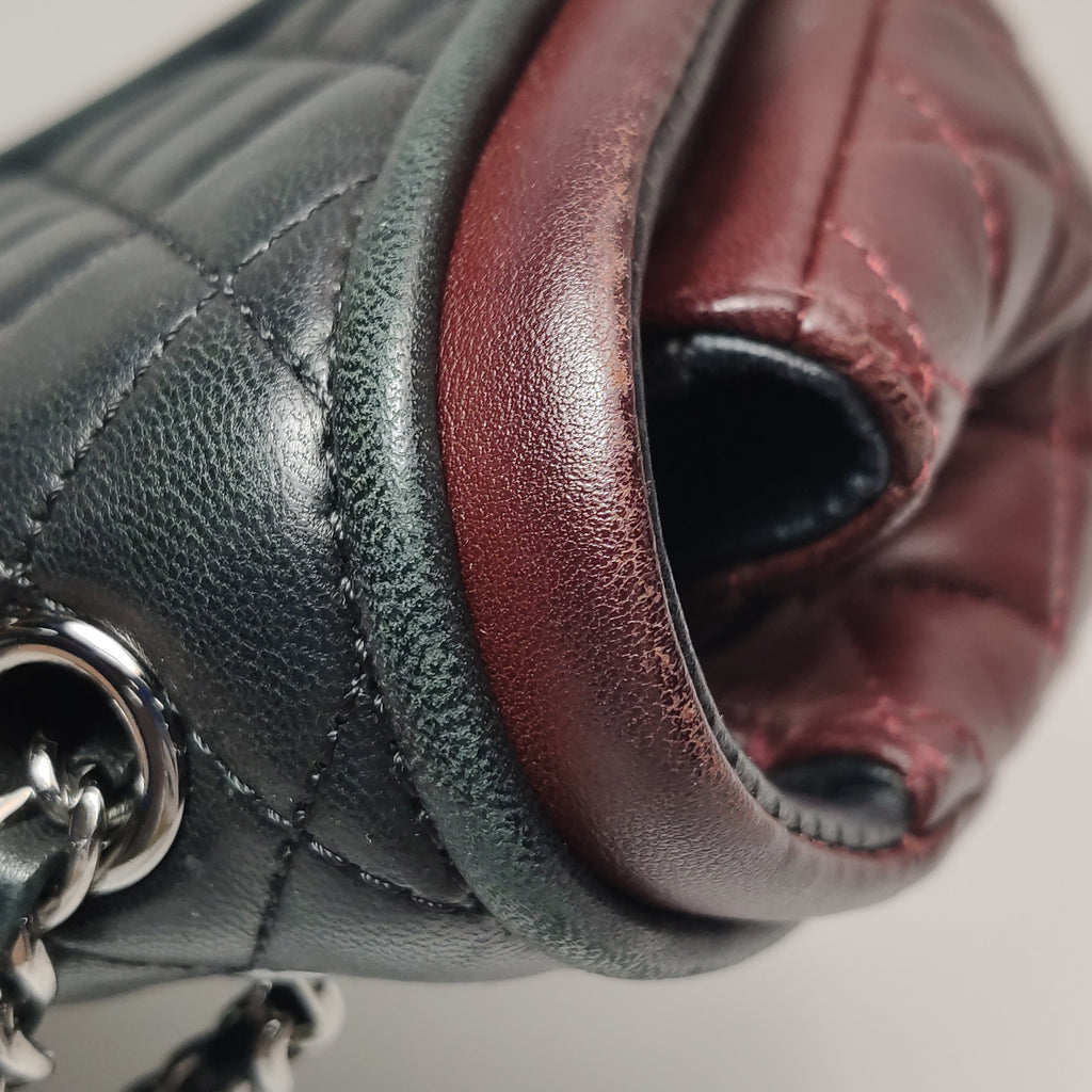 Chanel Quilted Classic Twist Flap Bag Black Bordeaux