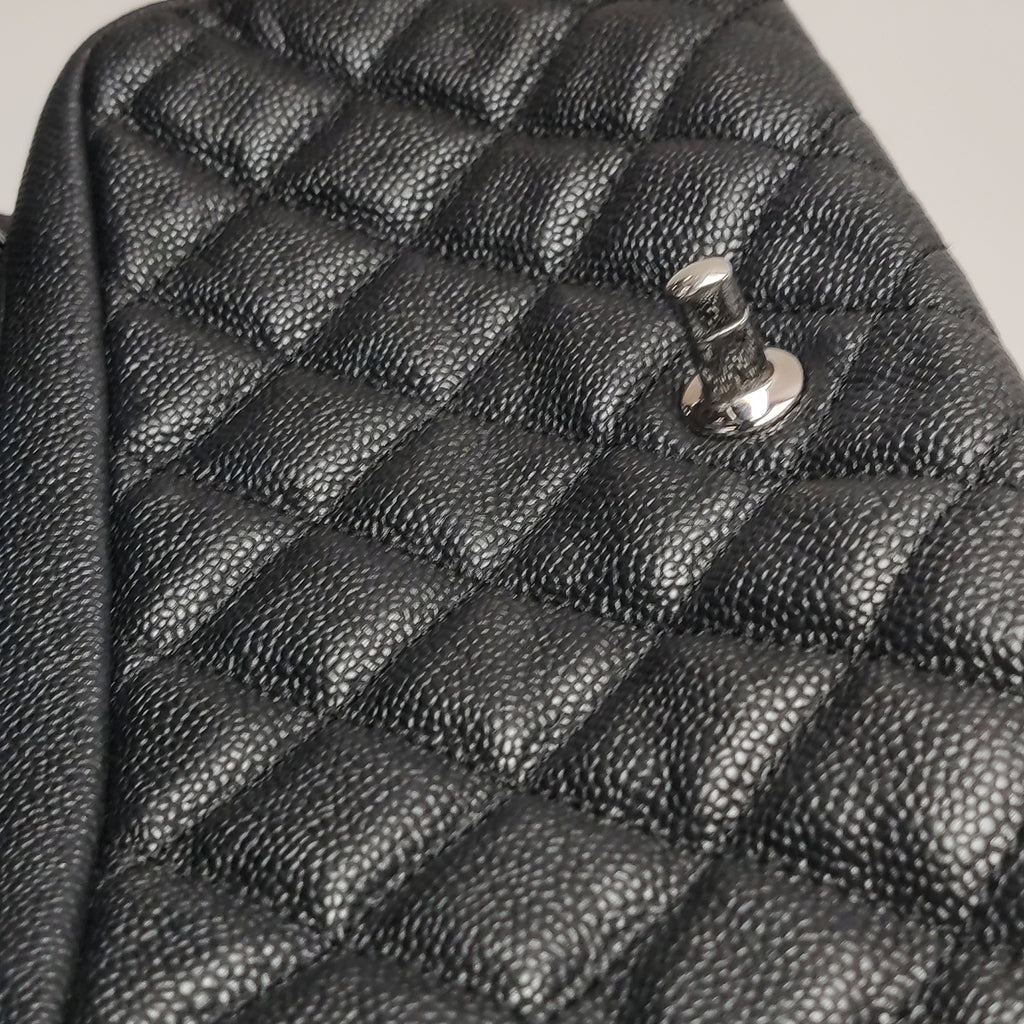 Chanel Single Flap Zipped Shoulder Bag Caviar