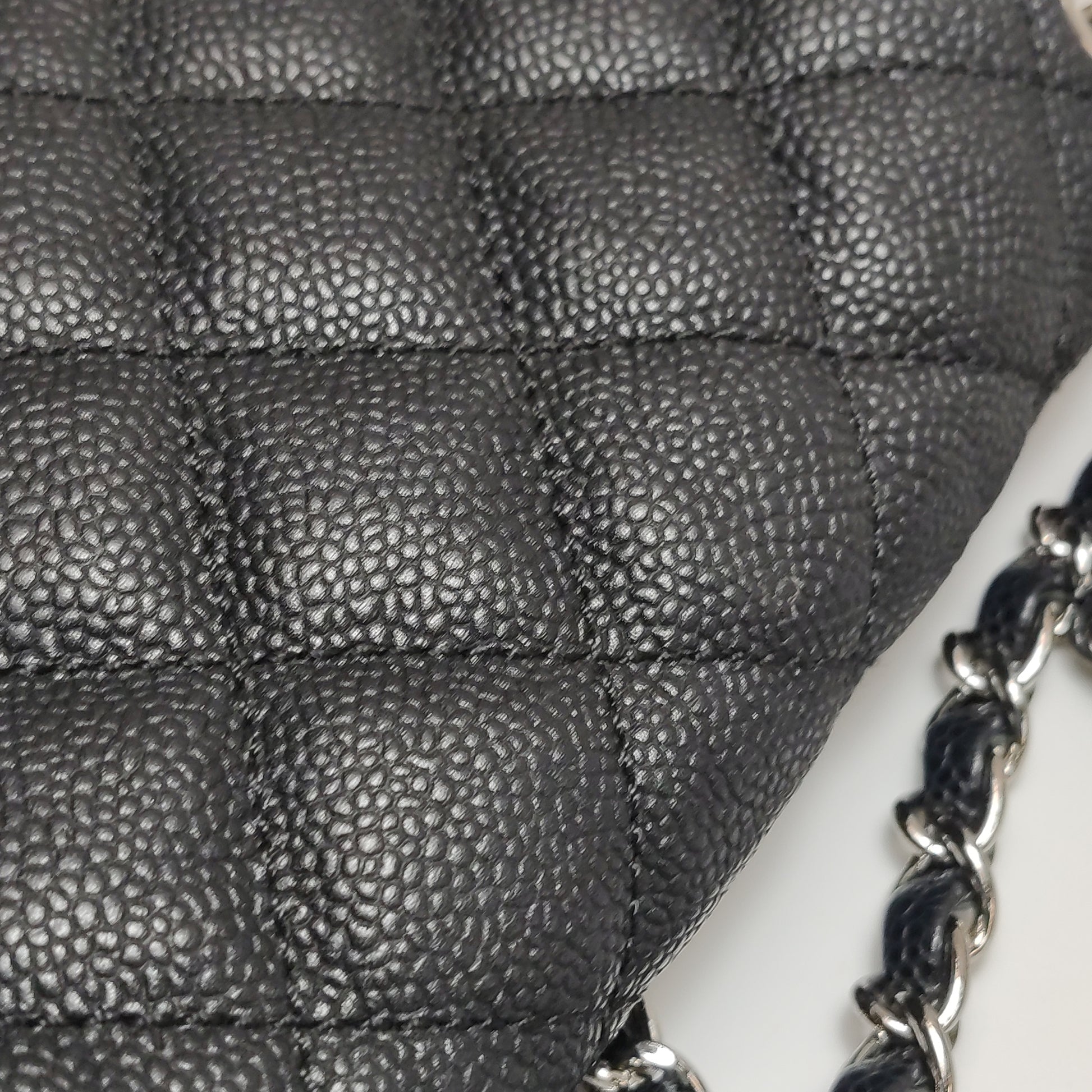 Chanel Single Flap Zipped Shoulder Bag Caviar