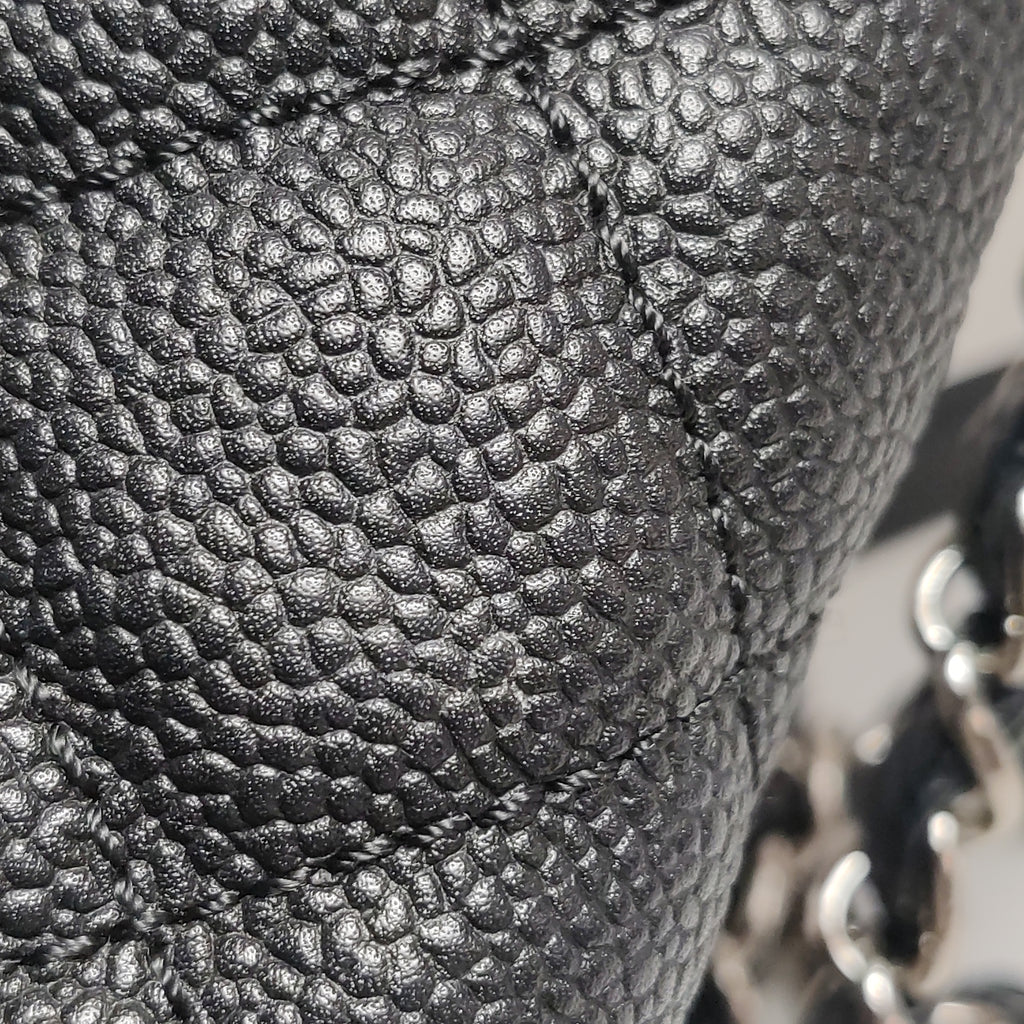 Chanel Single Flap Zipped Shoulder Bag Caviar