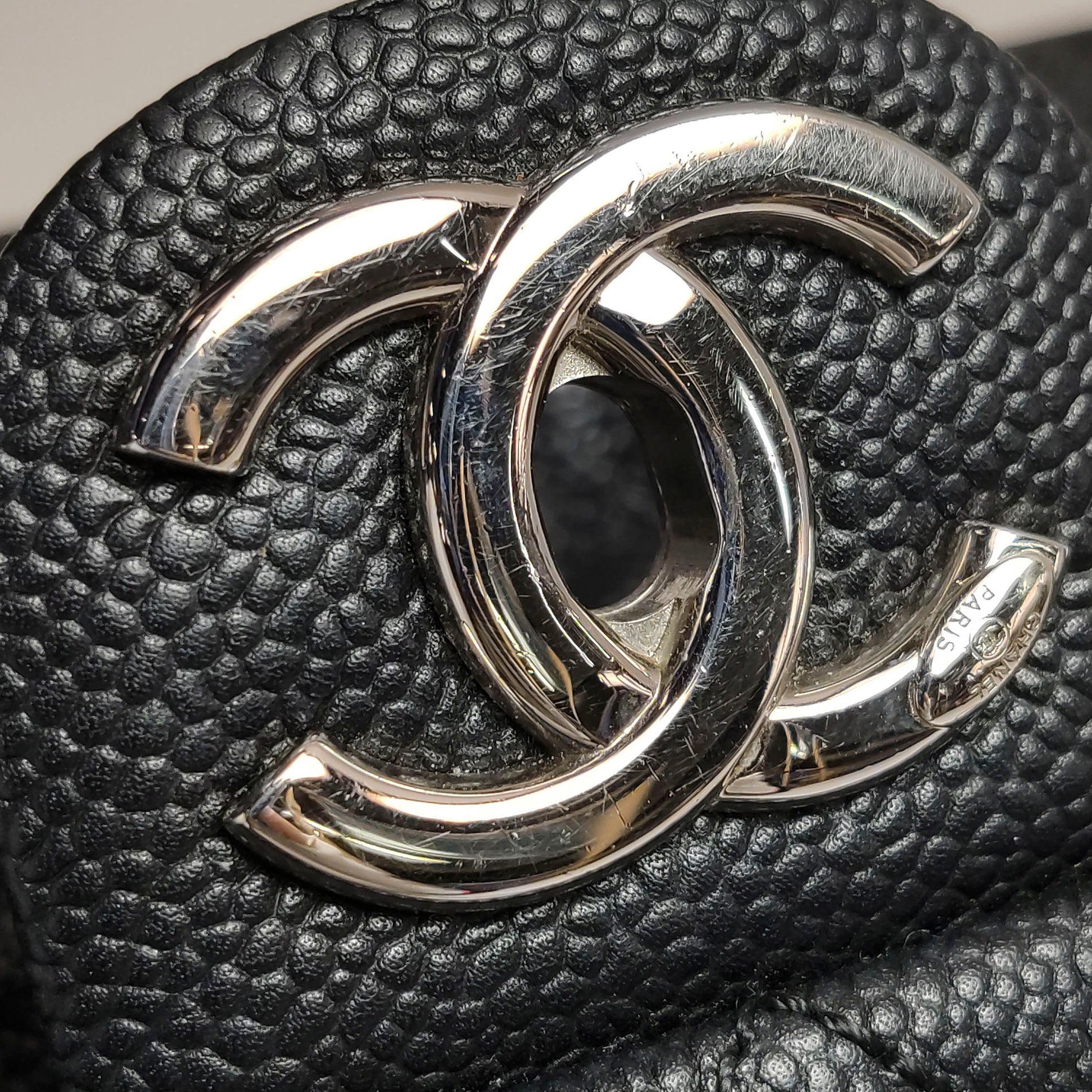 Chanel Single Flap Zipped Shoulder Bag Caviar