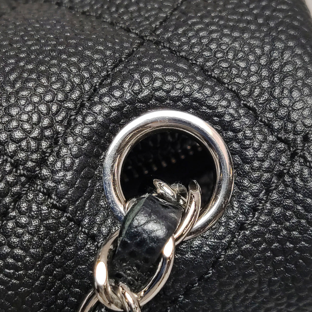 Chanel Single Flap Zipped Shoulder Bag Caviar