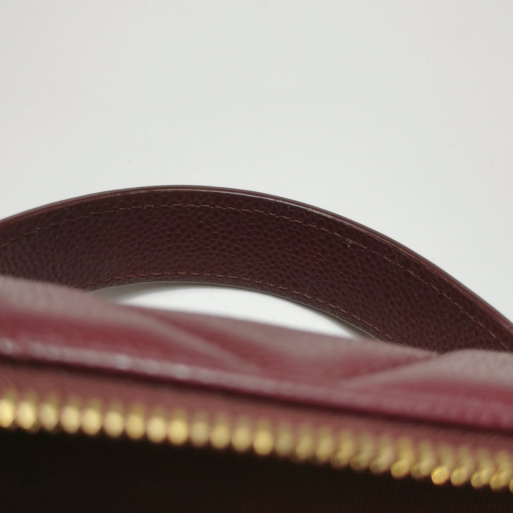 Chanel Vanity Top Handle Chevron Caviar Deep Red