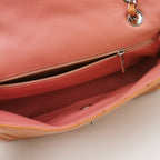 Chanel Chevron Single Flap Shoulder Bag Orange Patent