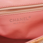 Chanel Chevron Single Flap Shoulder Bag Orange Patent