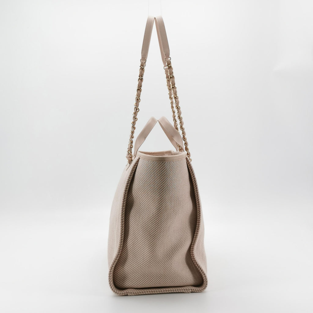 Chanel Deauville Medium Tote Top Handle Pink