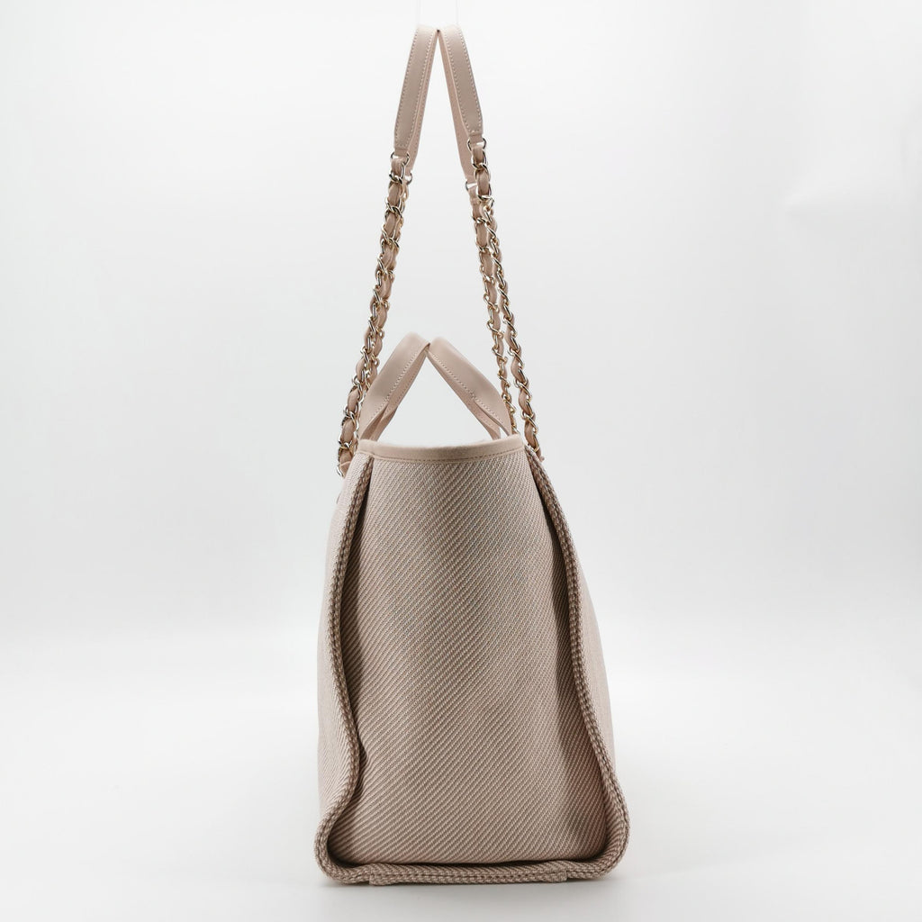 Chanel Deauville Medium Tote Top Handle Pink