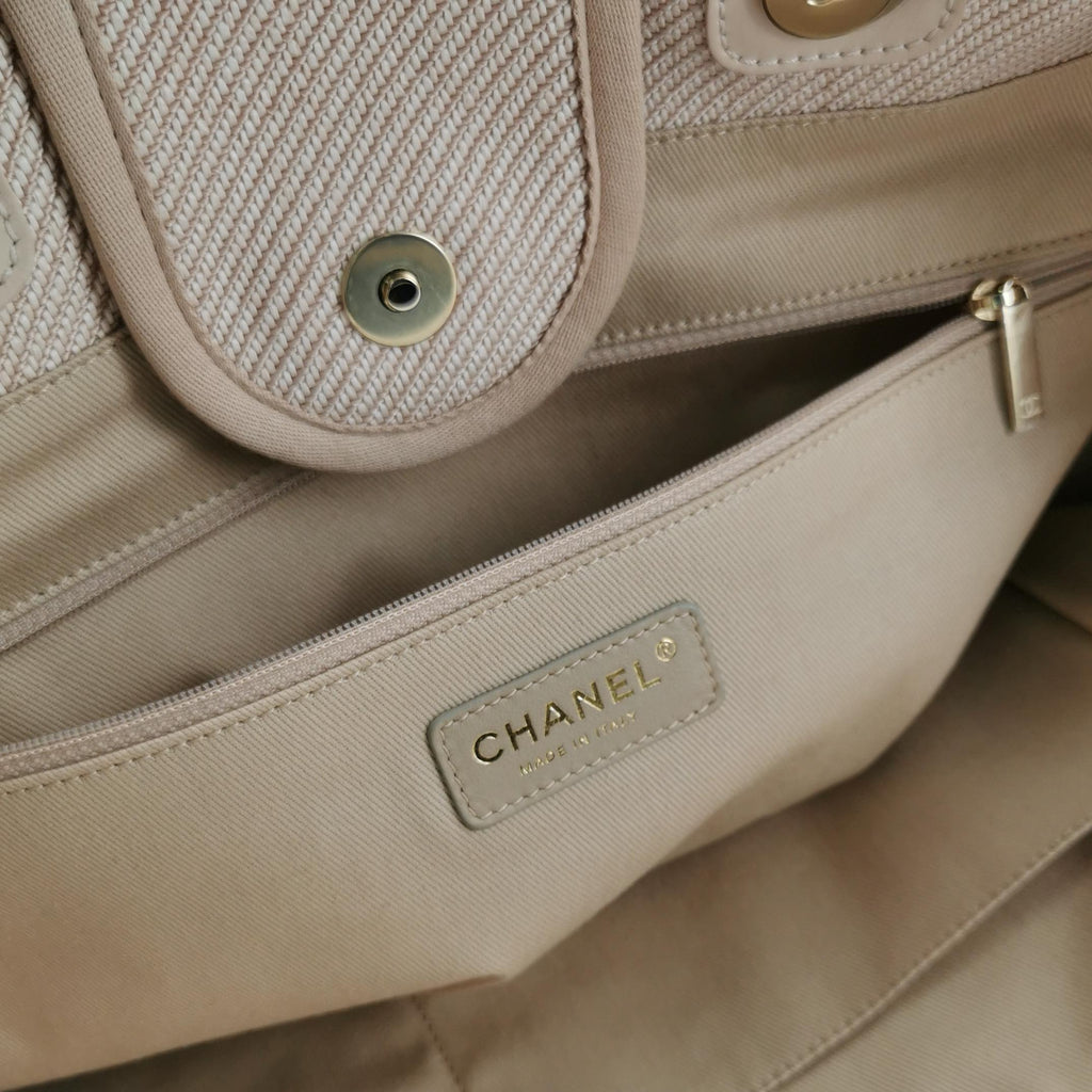 Chanel Deauville Medium Tote Top Handle Pink