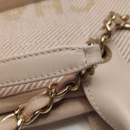 Chanel Deauville Medium Tote Top Handle Pink