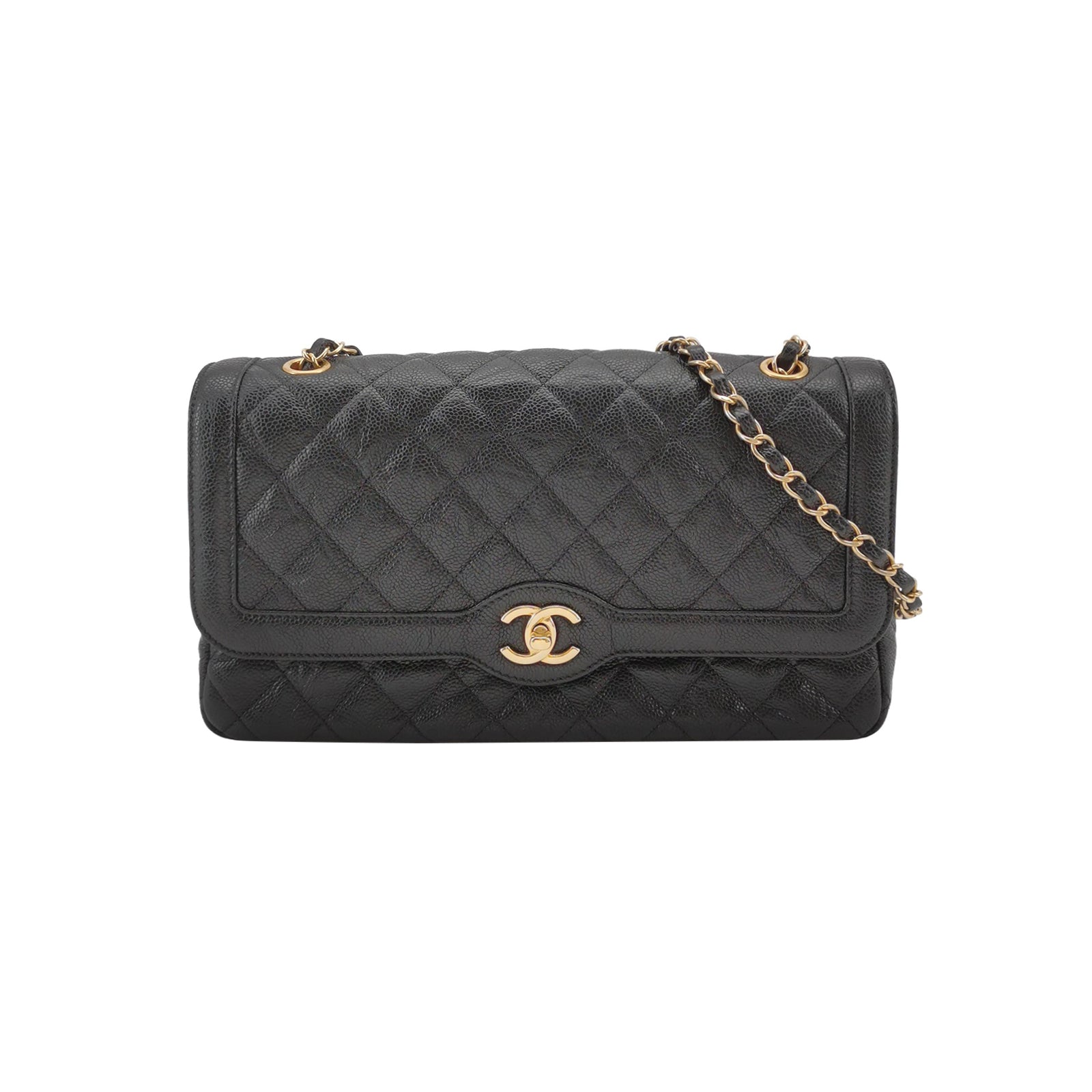 Chanel Quilted Flap Caviar CC Shoulder Bag
