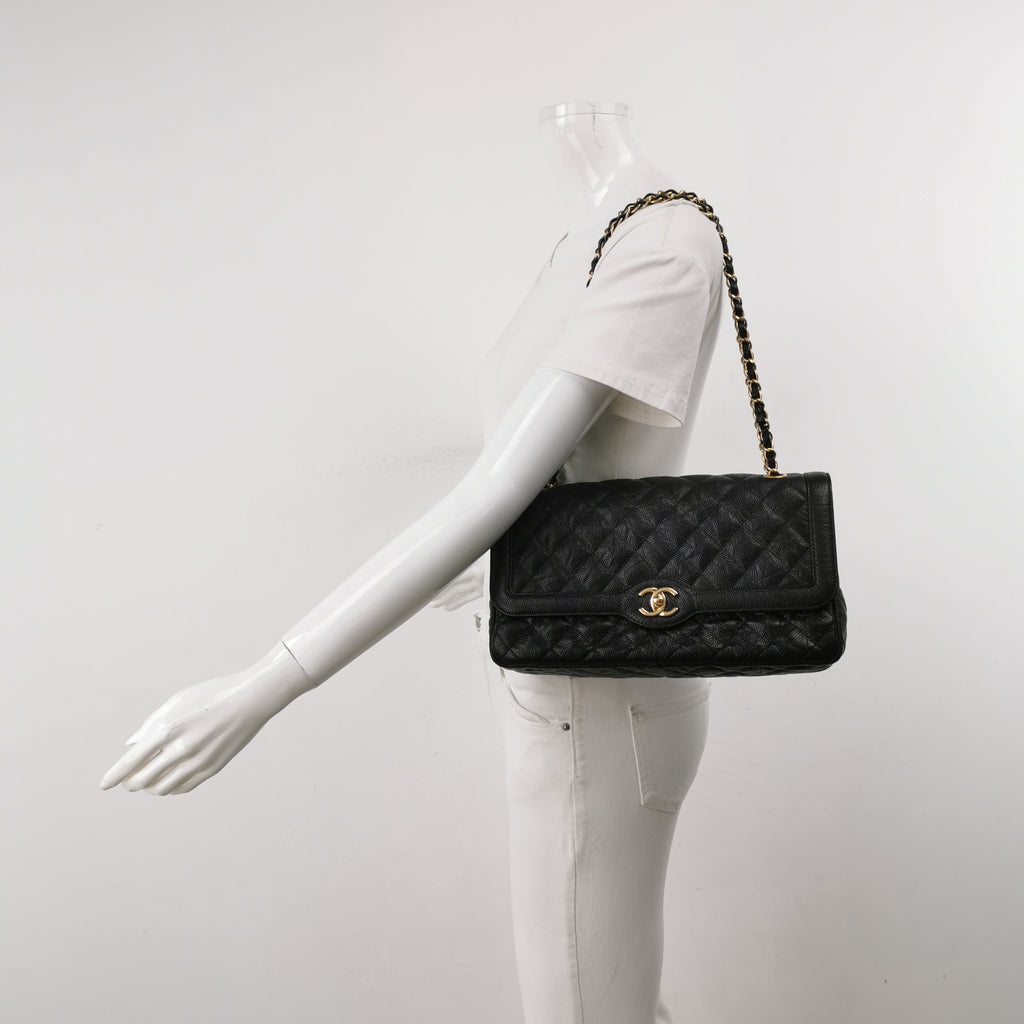 Chanel Quilted Flap Caviar CC Shoulder Bag