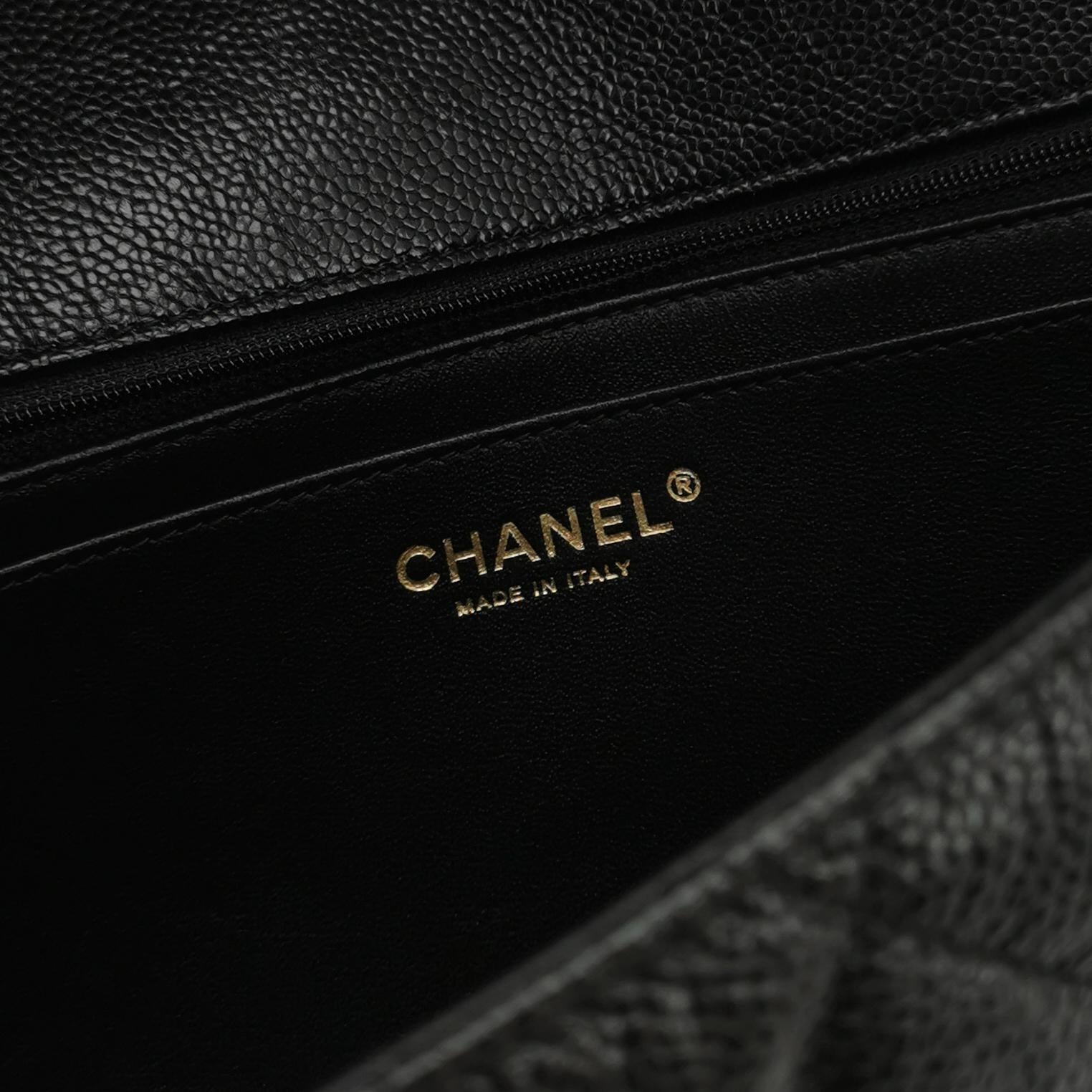 Chanel Quilted Flap Caviar CC Shoulder Bag