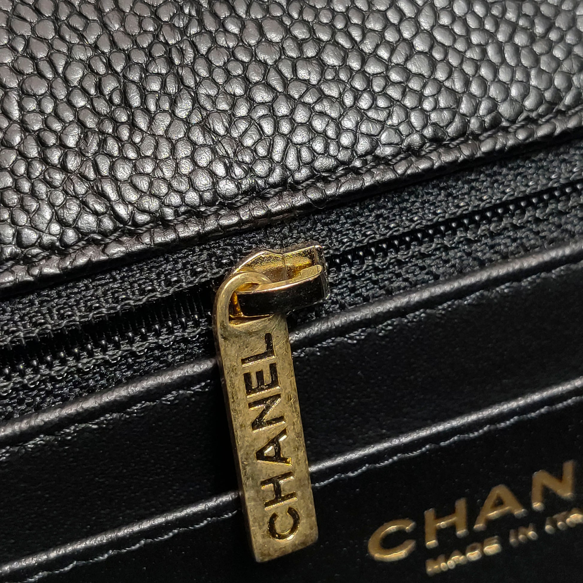 Chanel Quilted Flap Caviar CC Shoulder Bag