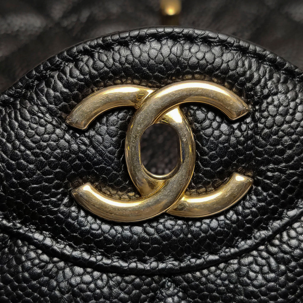 Chanel Quilted Flap Caviar CC Shoulder Bag