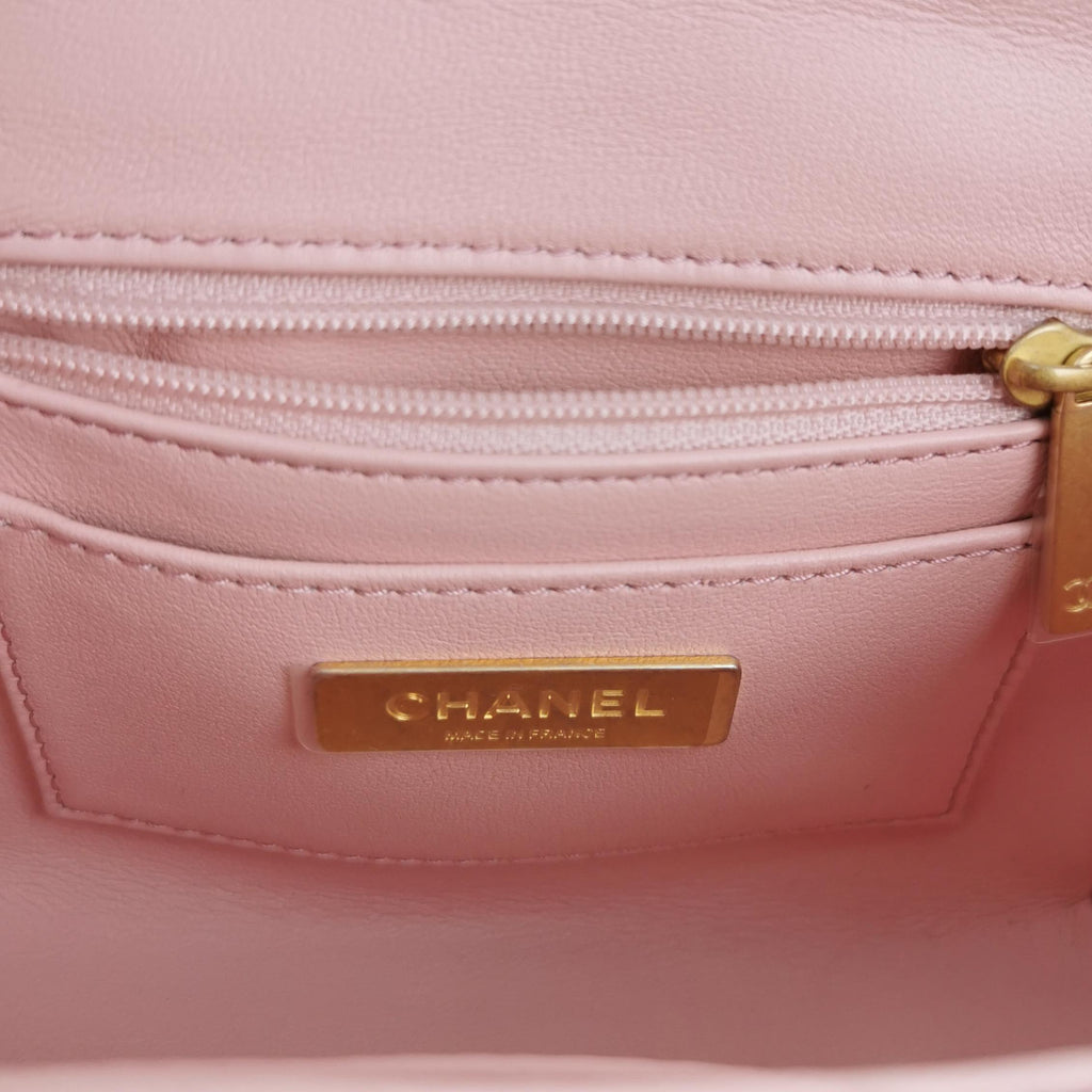 Chanel Tweed Handle Crush Small Vanity Case Pink