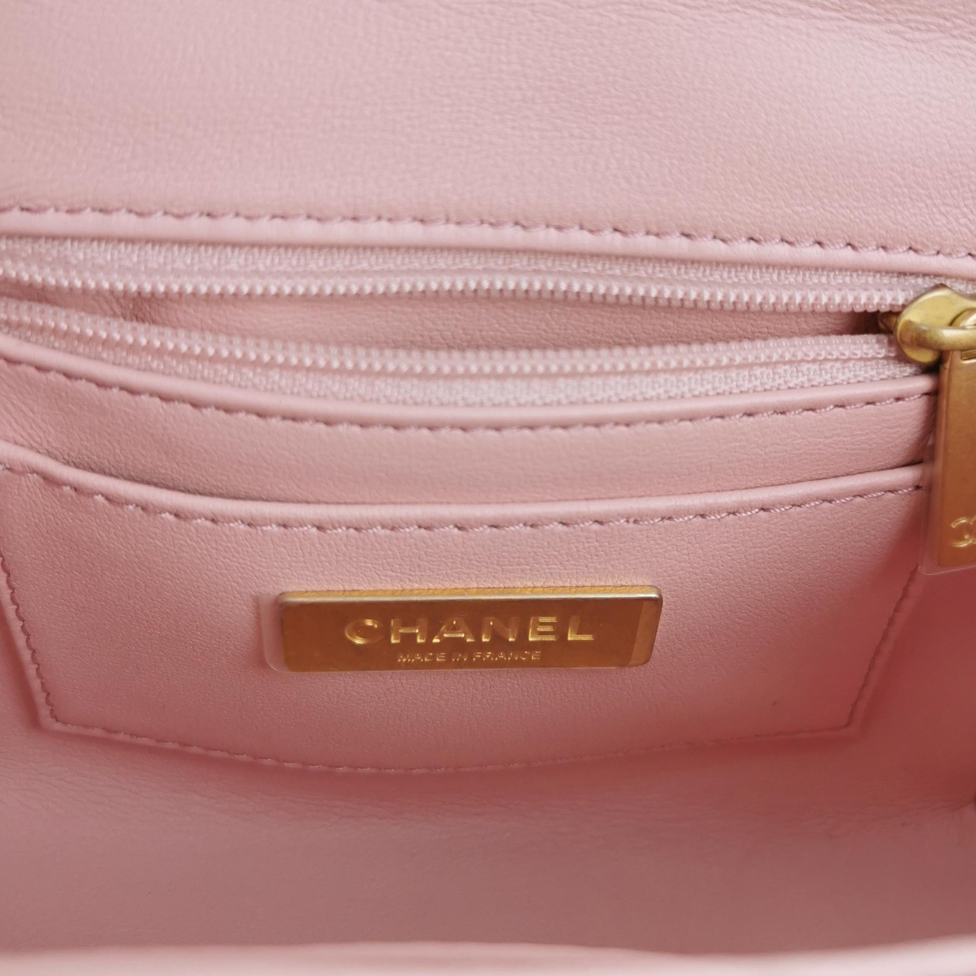 Chanel Tweed Handle Crush Small Vanity Case Pink