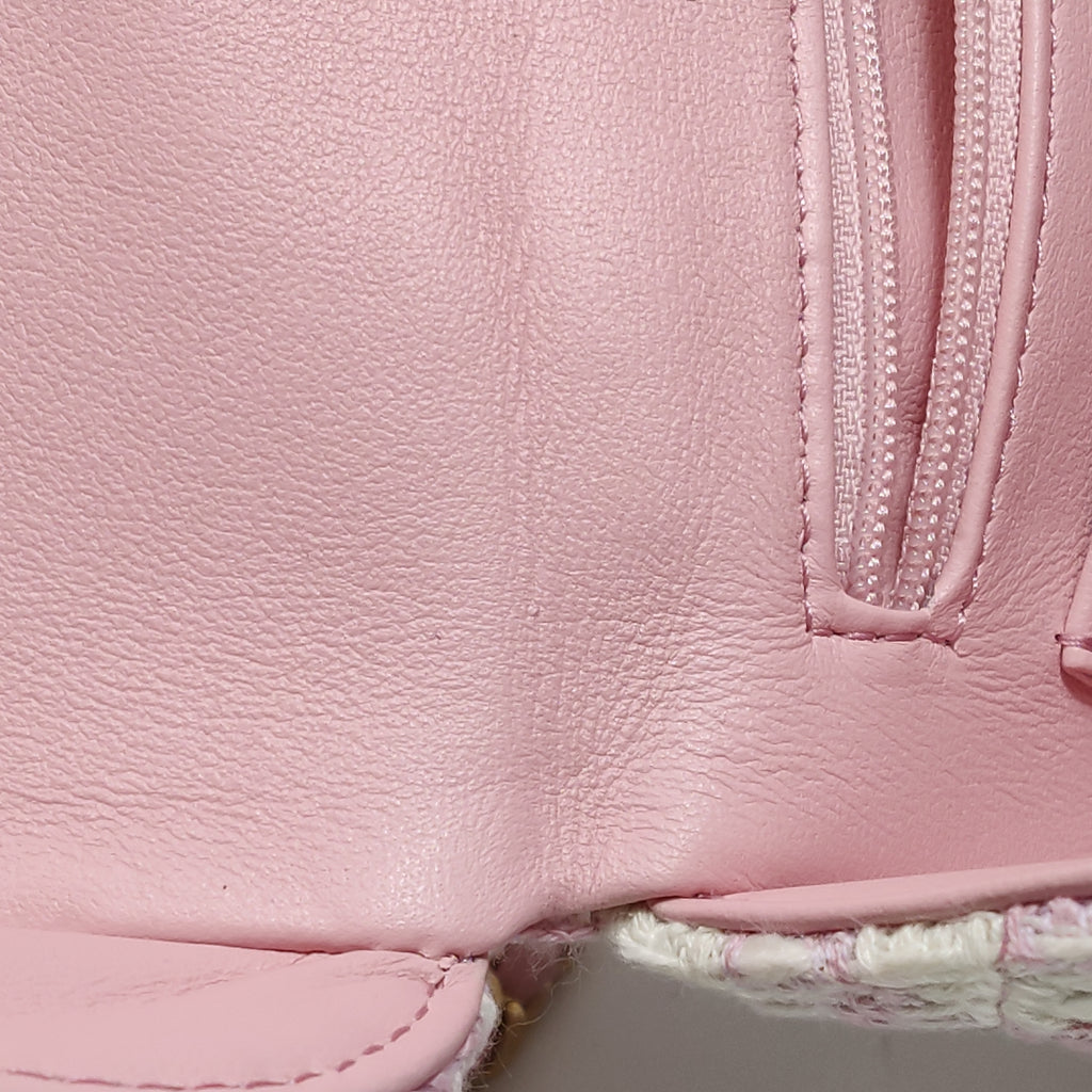 Chanel Tweed Handle Crush Small Vanity Case Pink