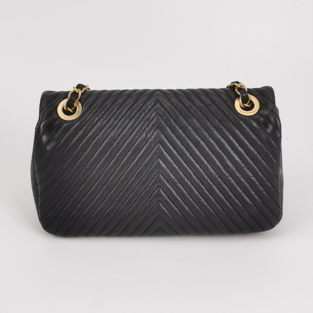 Chanel Chevron Quilted Medium Flap Wrinkled Calfskin