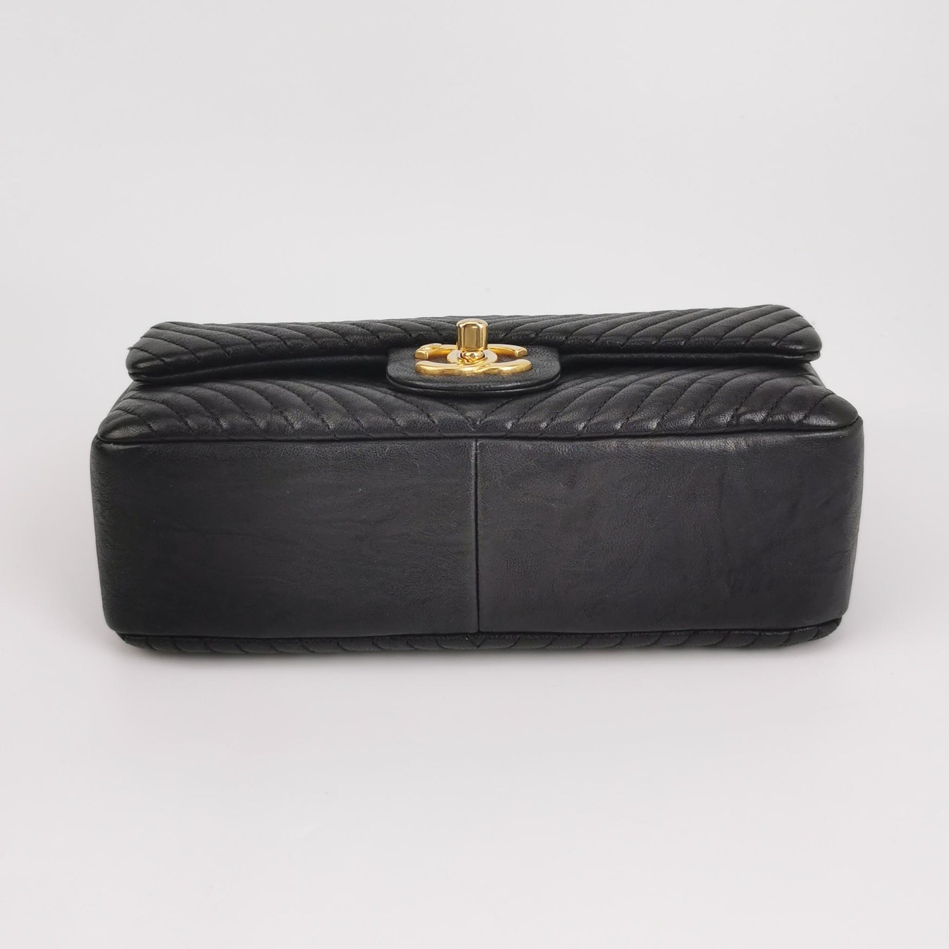 Chanel Chevron Quilted Medium Flap Wrinkled Calfskin