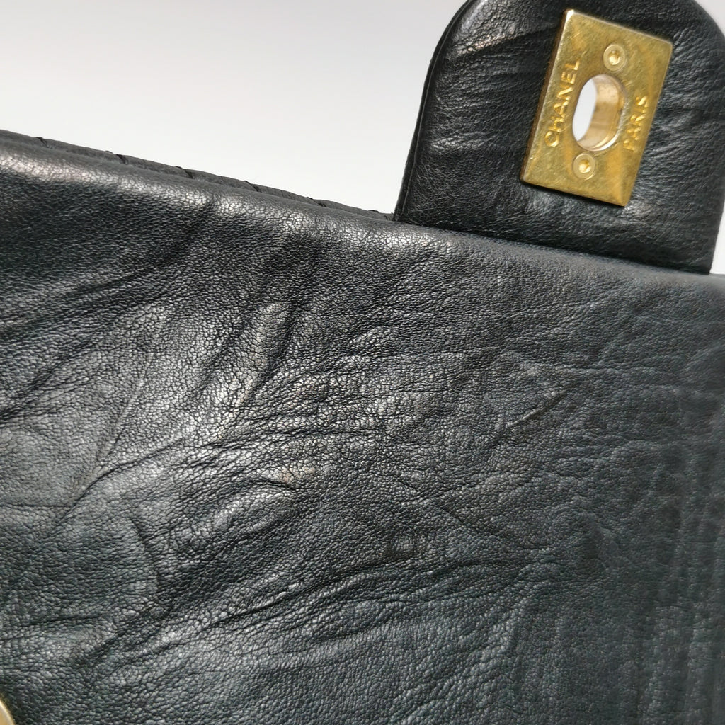 Chanel Chevron Quilted Medium Flap Wrinkled Calfskin