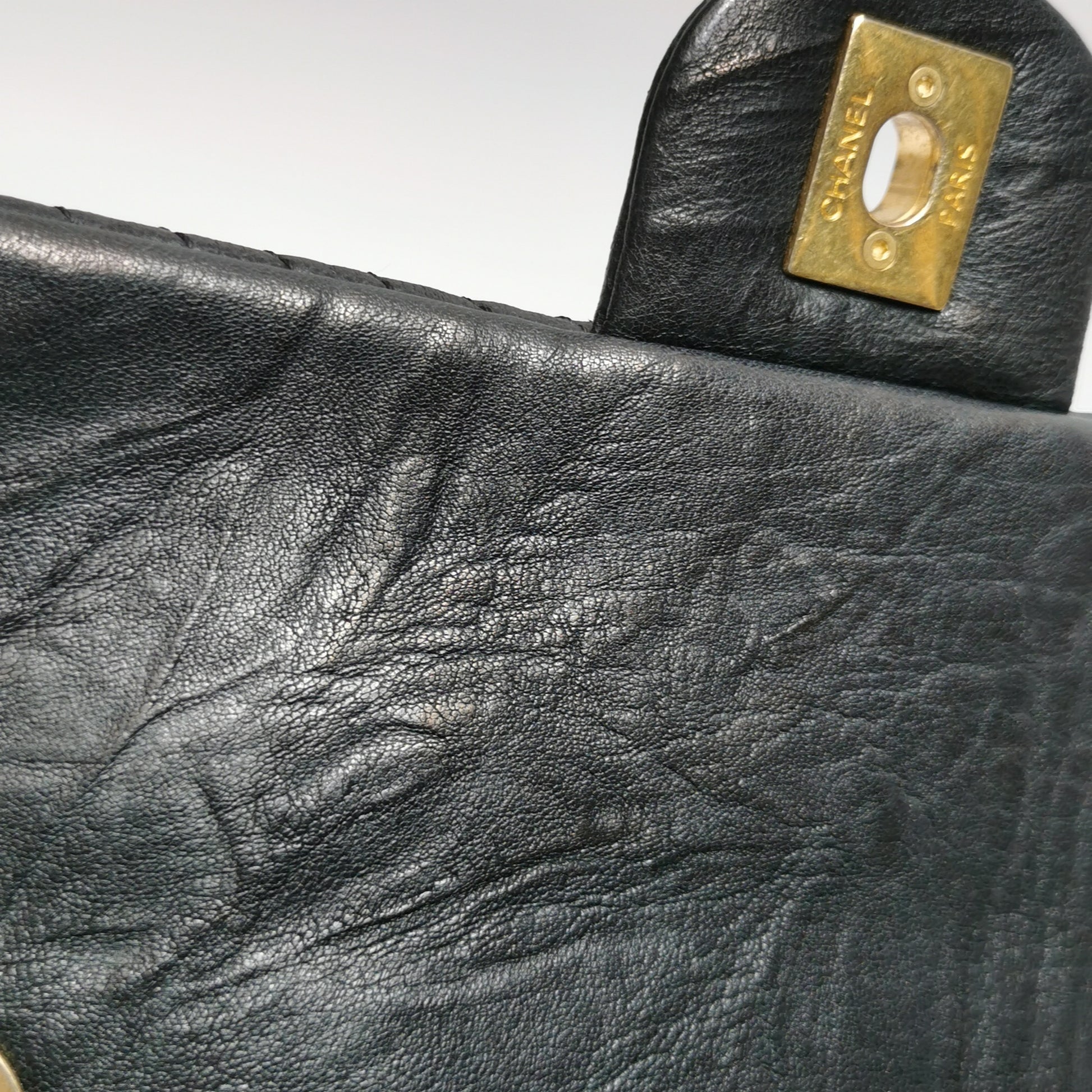 Chanel Chevron Quilted Medium Flap Wrinkled Calfskin