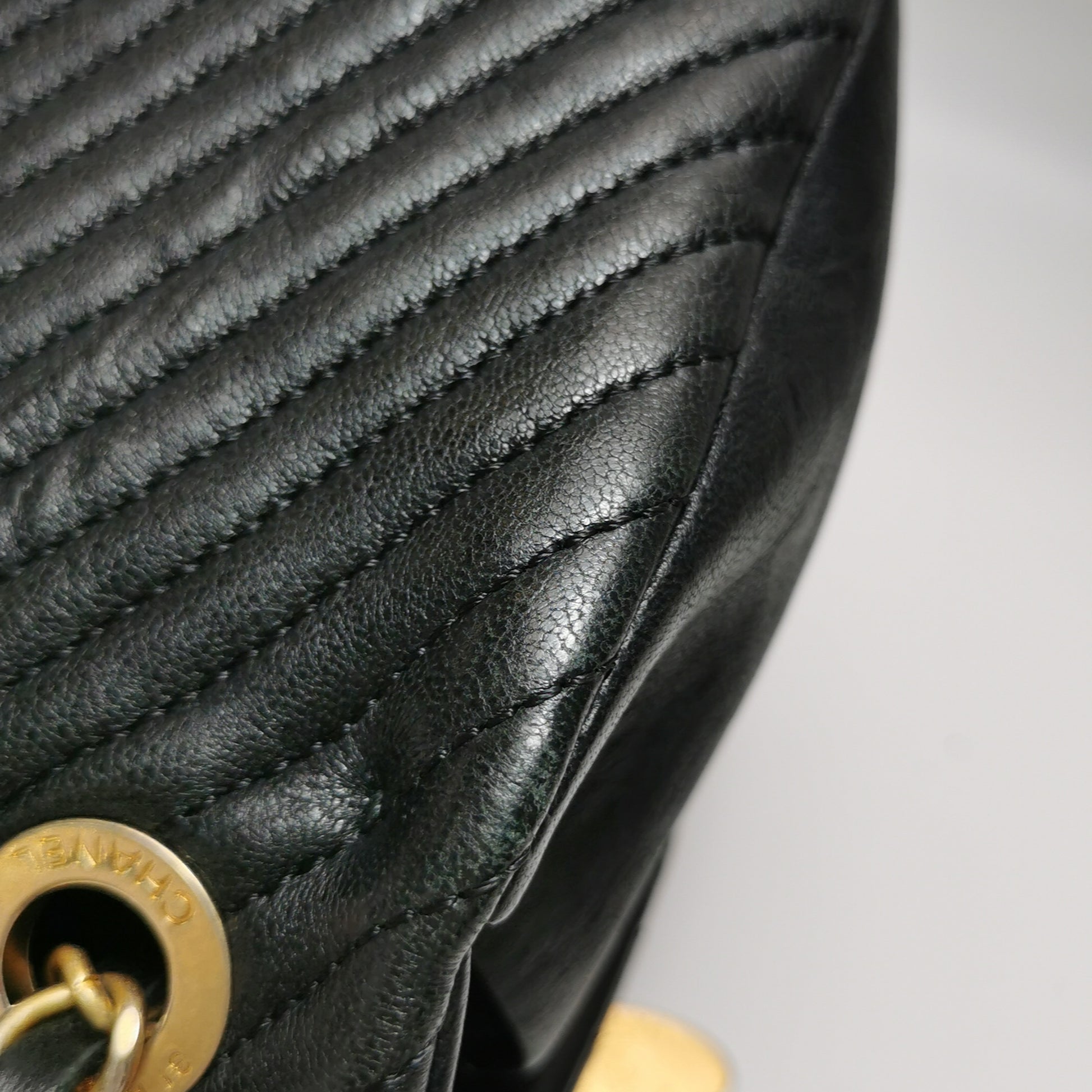 Chanel Chevron Quilted Medium Flap Wrinkled Calfskin