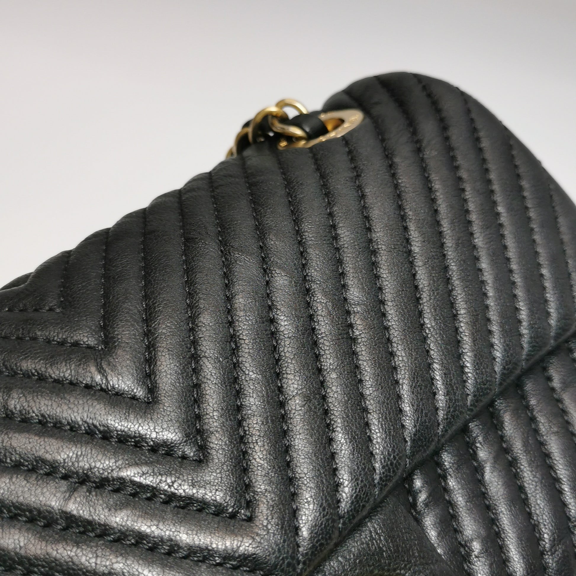 Chanel Chevron Quilted Medium Flap Wrinkled Calfskin
