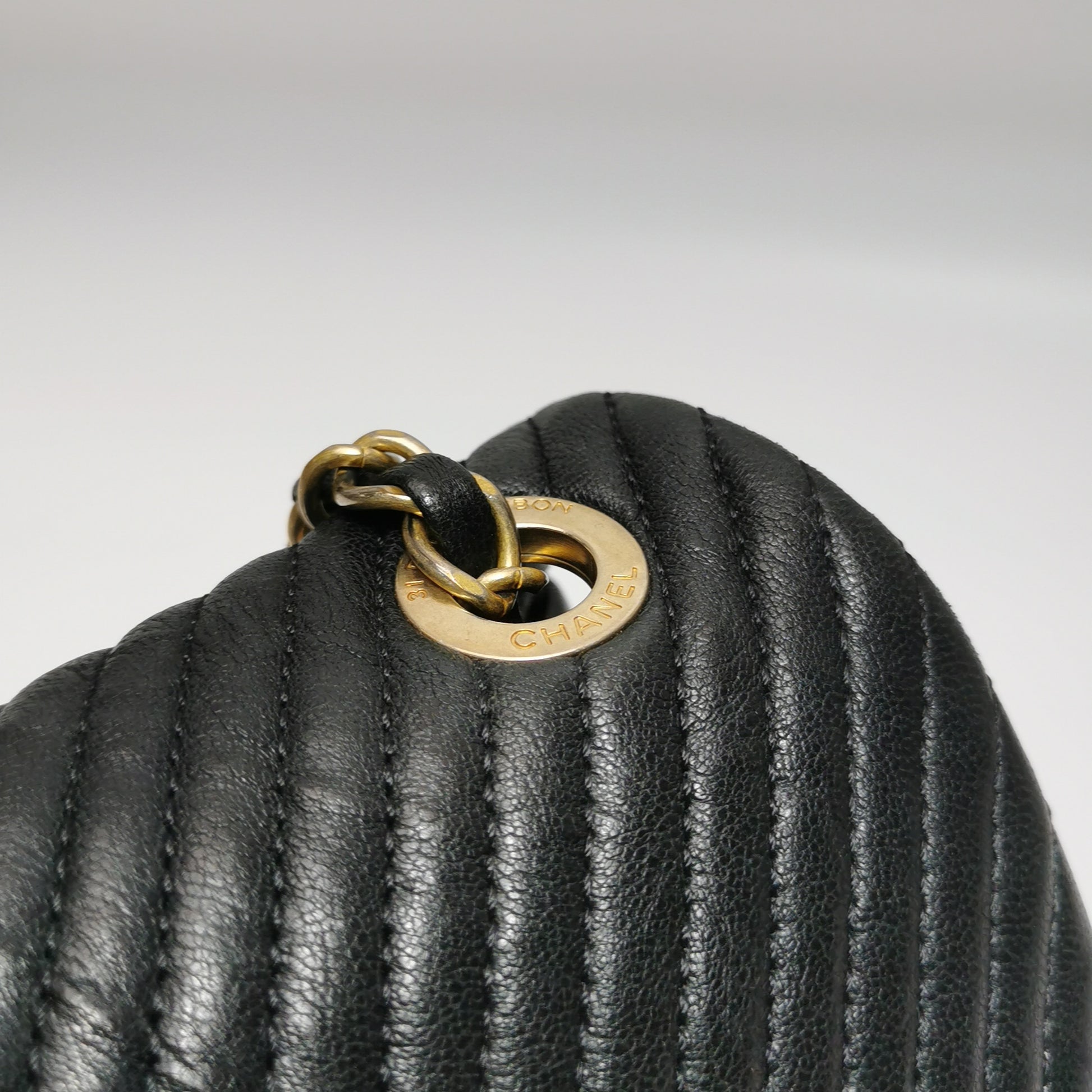 Chanel Chevron Quilted Medium Flap Wrinkled Calfskin