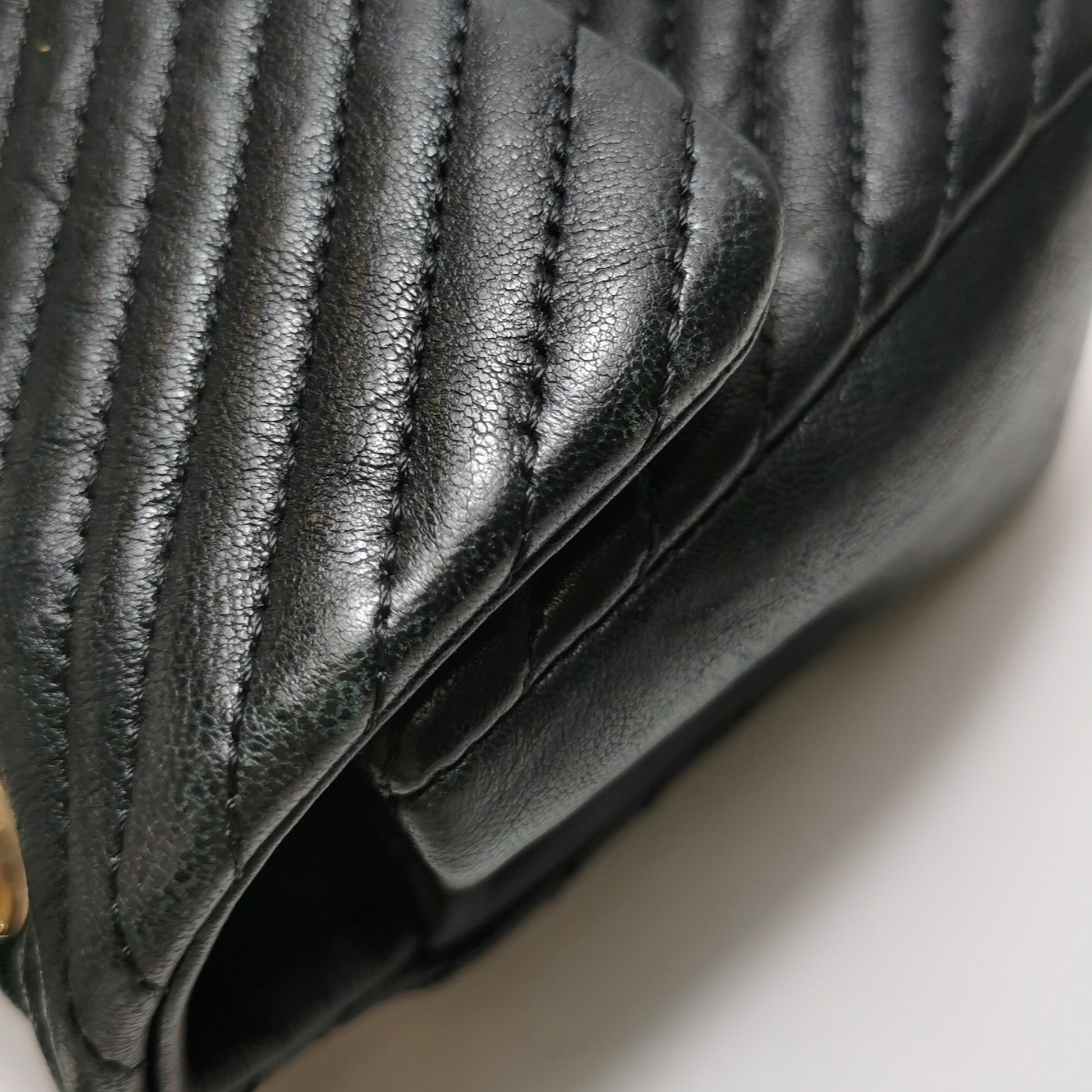 Chanel Chevron Quilted Medium Flap Wrinkled Calfskin