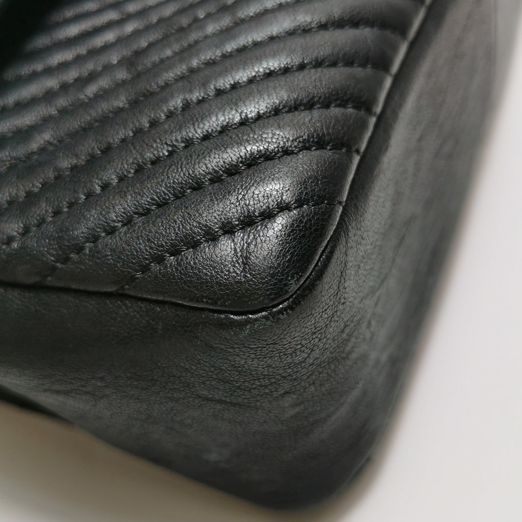 Chanel Chevron Quilted Medium Flap Wrinkled Calfskin