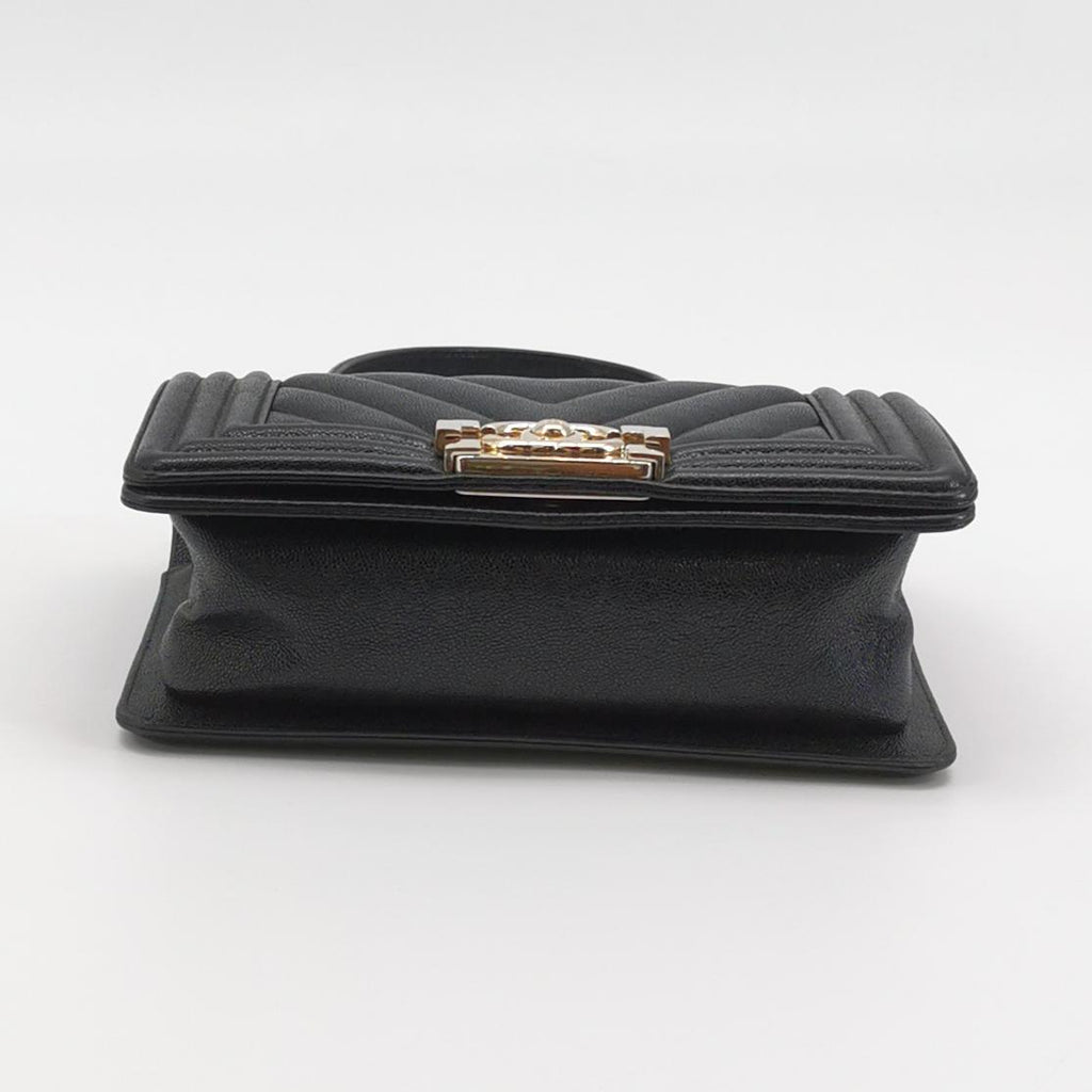 Chanel Boy Small Chevron Caviar Black LGHW