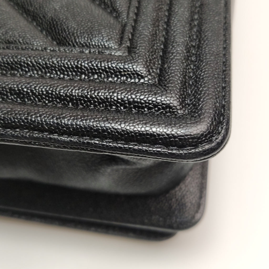 Chanel Boy Small Chevron Caviar Black LGHW