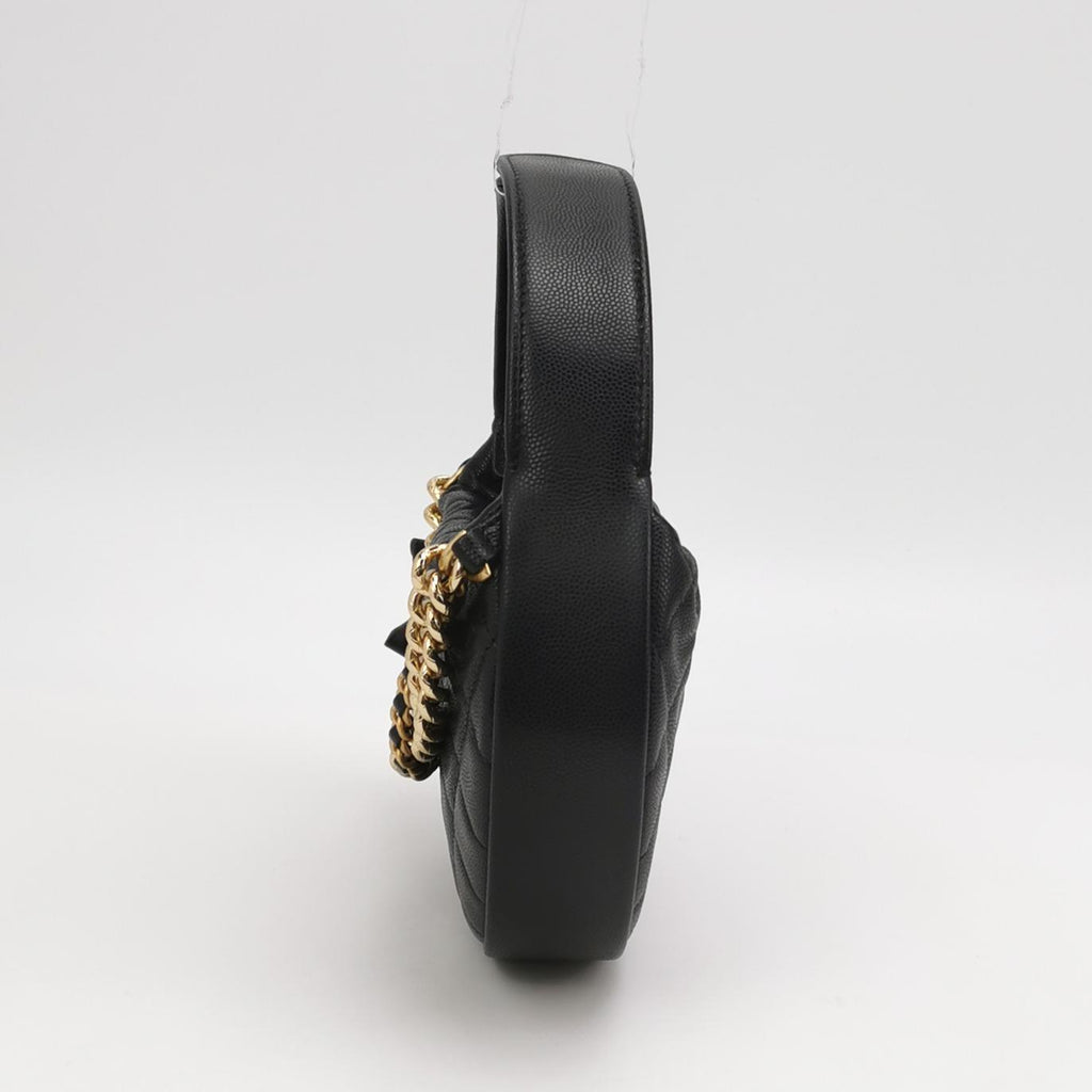 Chanel Double Chain Bow Pouch Caviar