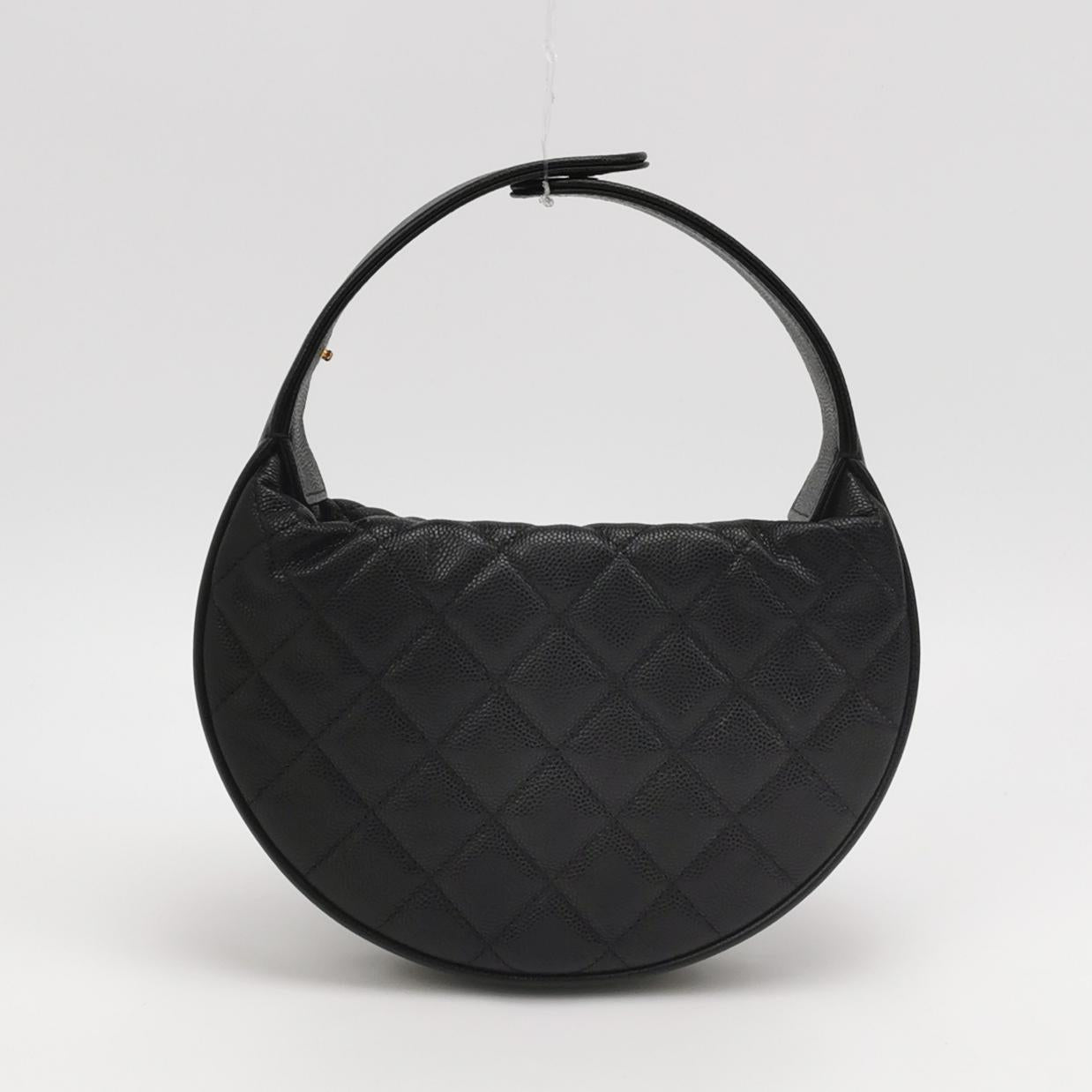 Chanel Double Chain Bow Pouch Caviar