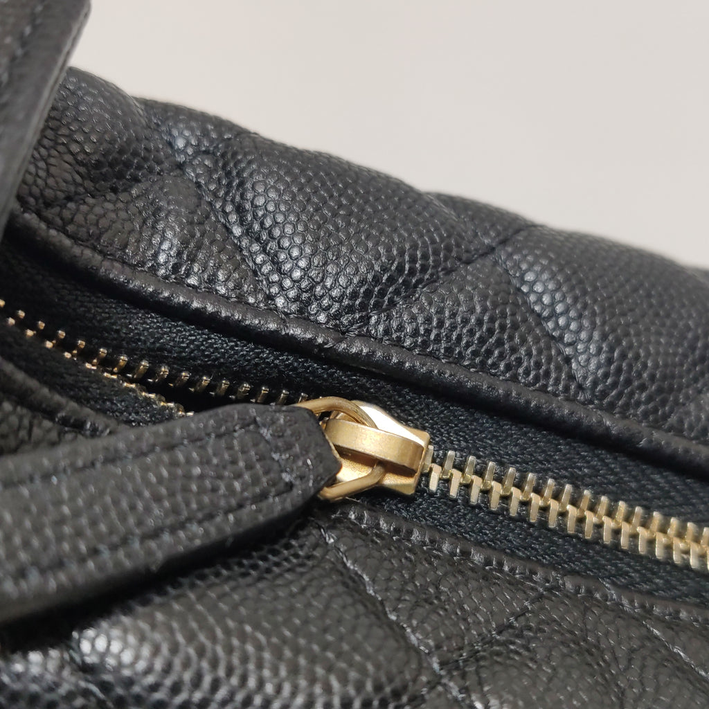 Chanel Double Chain Bow Pouch Caviar