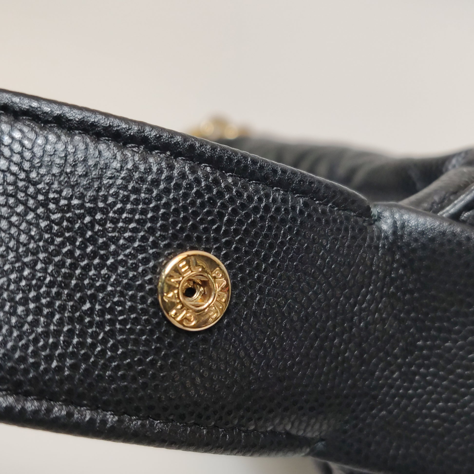 Chanel Double Chain Bow Pouch Caviar