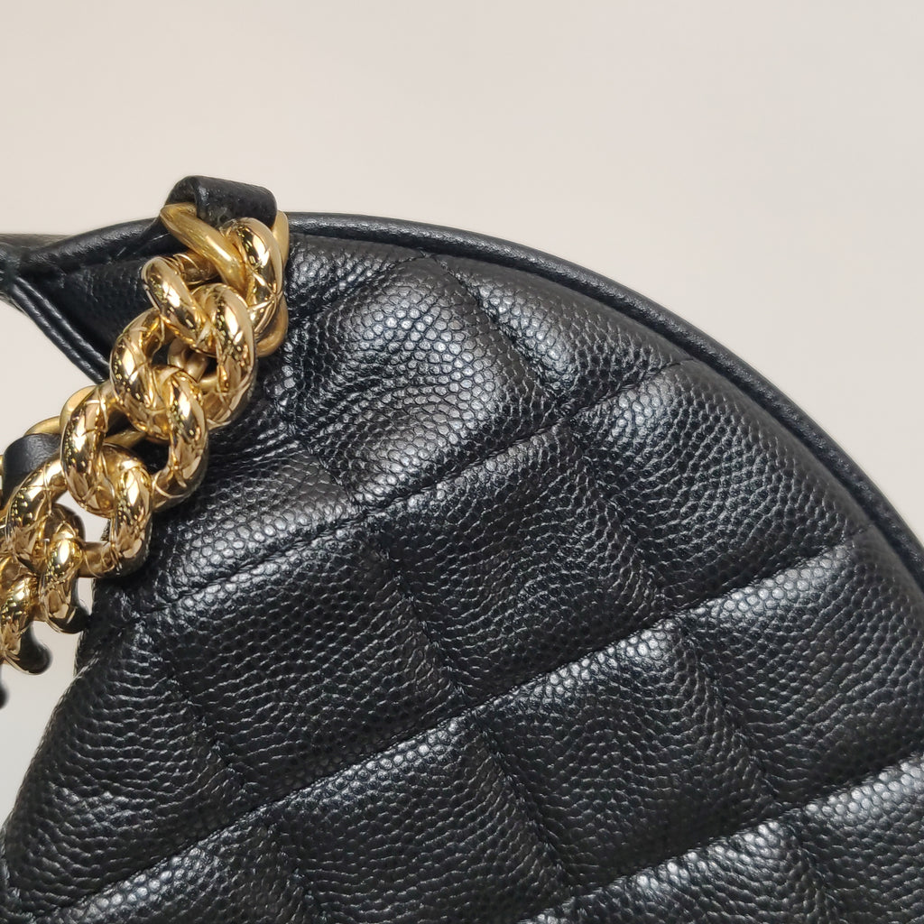 Chanel Double Chain Bow Pouch Caviar