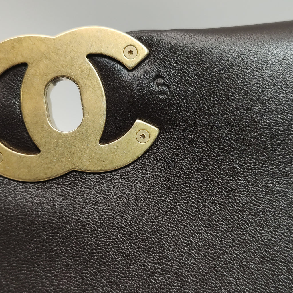Chanel 19 Maxi Flap Dark Brown