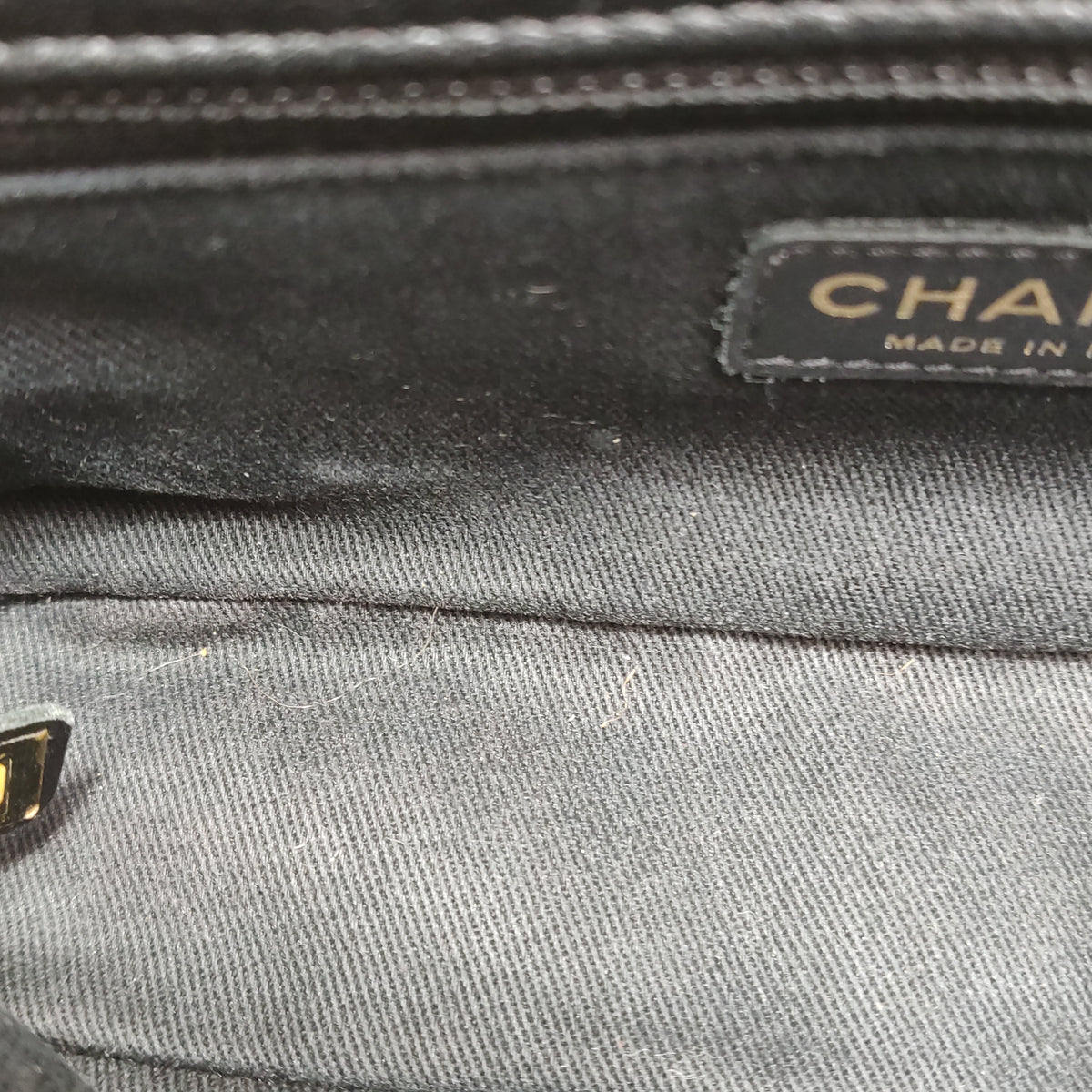 Chanel  Chevron Quilted Surpique Flap Calfskin Black