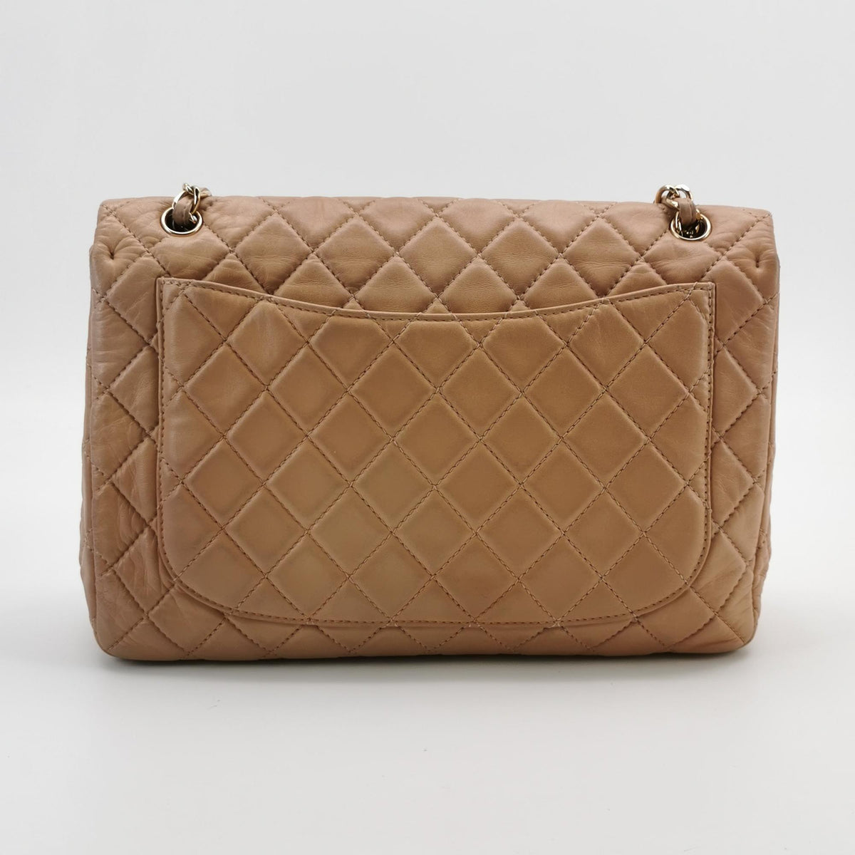 Chanel Single Flap Maxi Beige Lambskin