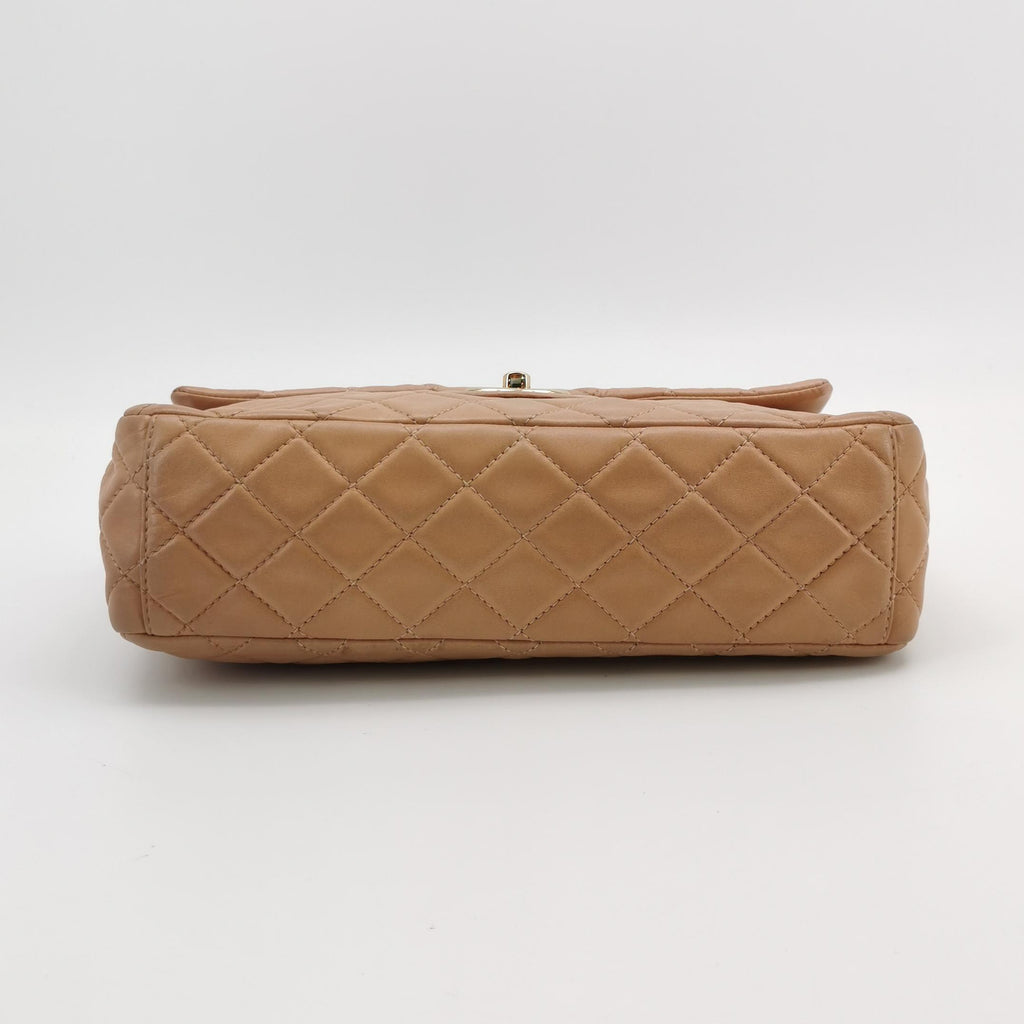 Chanel Single Flap Maxi Beige Lambskin